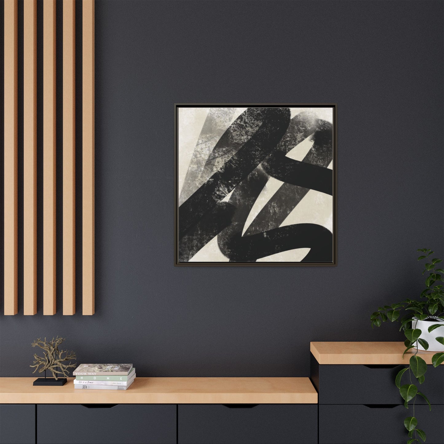 Modern Abstract Framed Canvas Art - Multi-Color Decorative Wall Decor