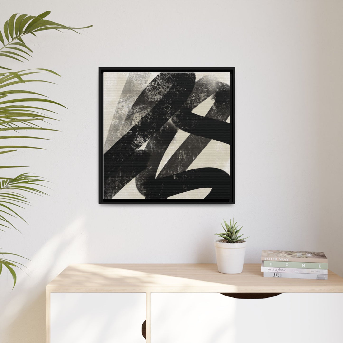 Modern Abstract Framed Canvas Art - Multi-Color Decorative Wall Decor