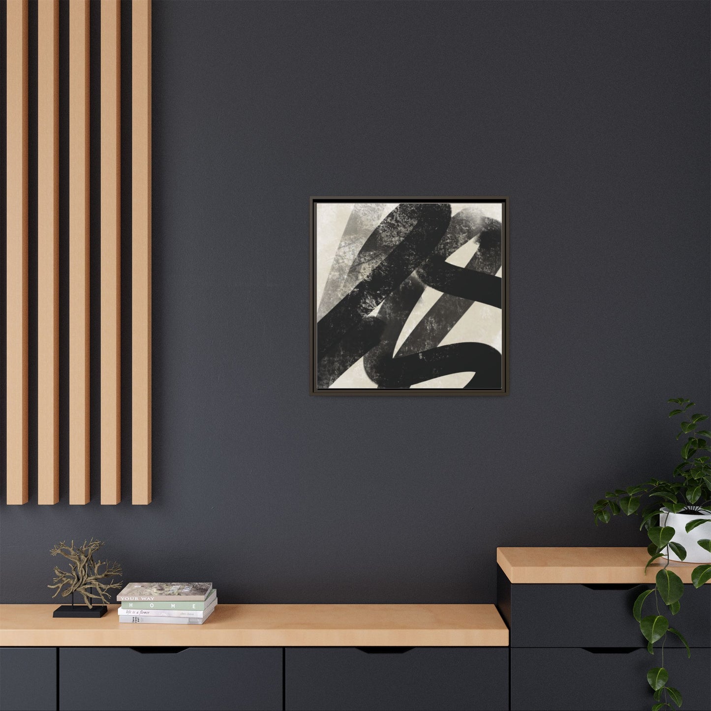 Modern Abstract Framed Canvas Art - Multi-Color Decorative Wall Decor