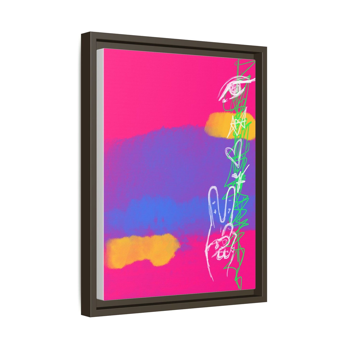 Colorful Peace Symbol Framed Canvas Art