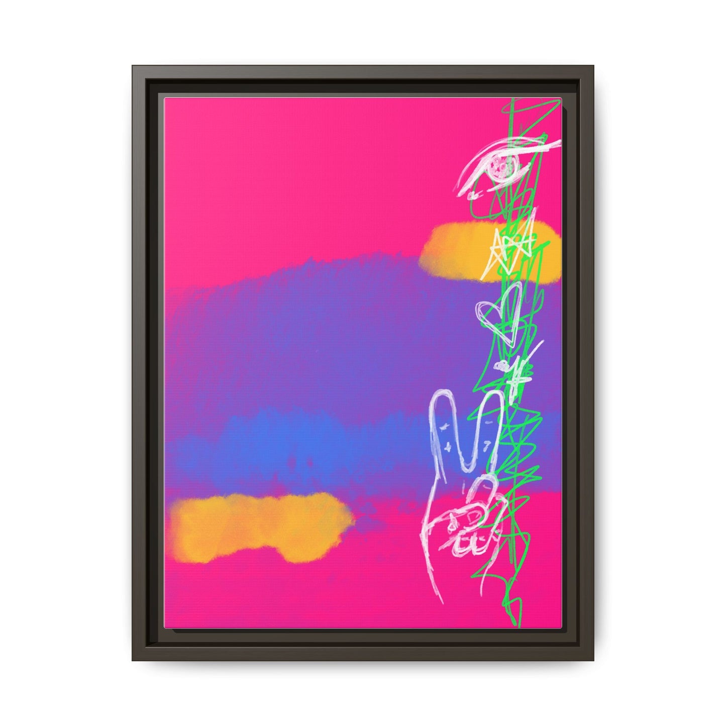 Colorful Peace Symbol Framed Canvas Art