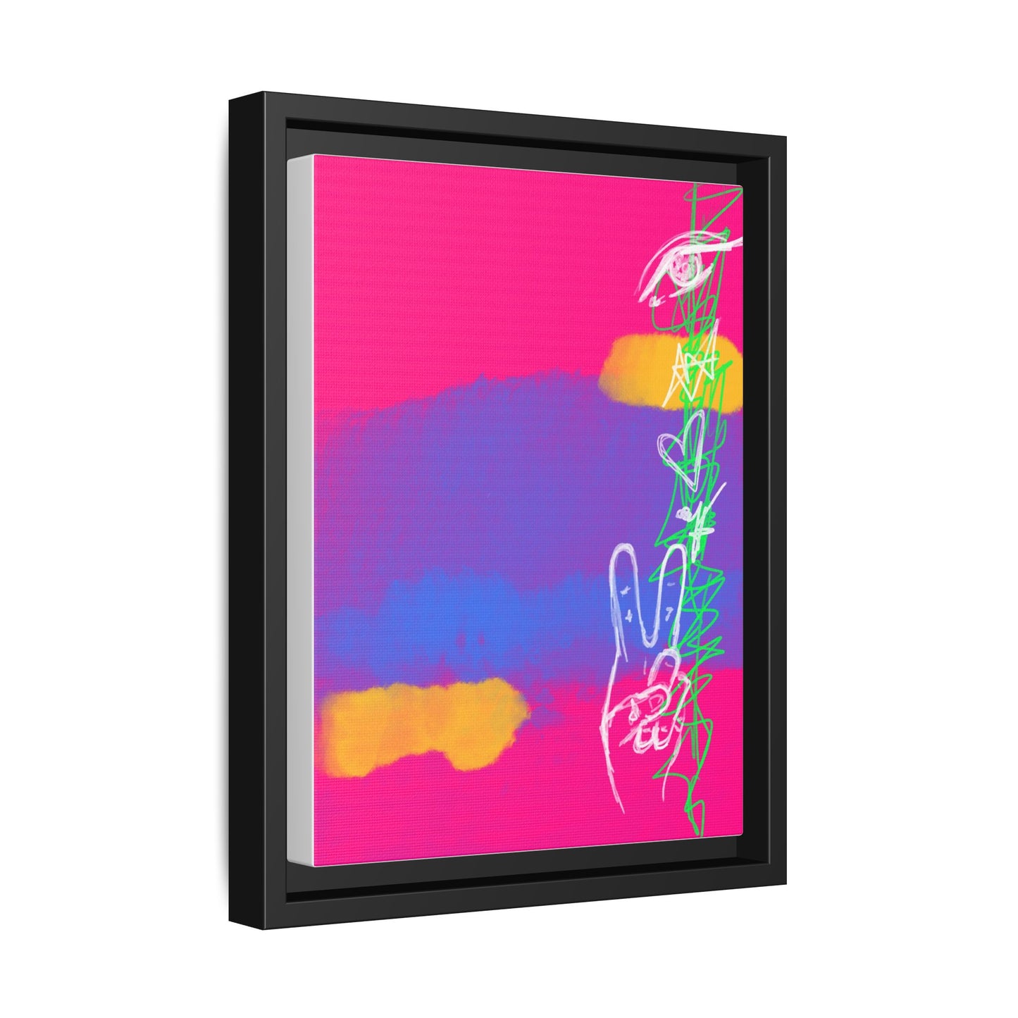 Colorful Peace Symbol Framed Canvas Art
