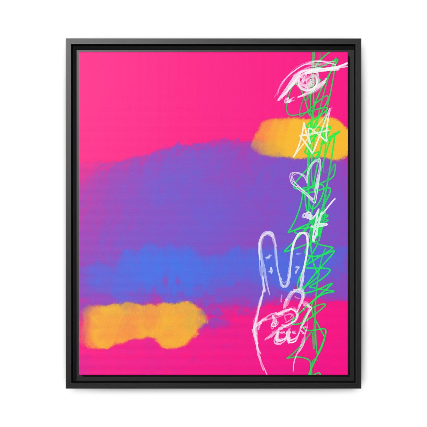 Colorful Peace Symbol Framed Canvas Art