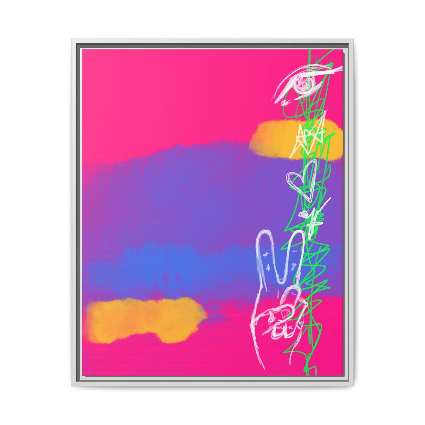 Colorful Peace Symbol Framed Canvas Art