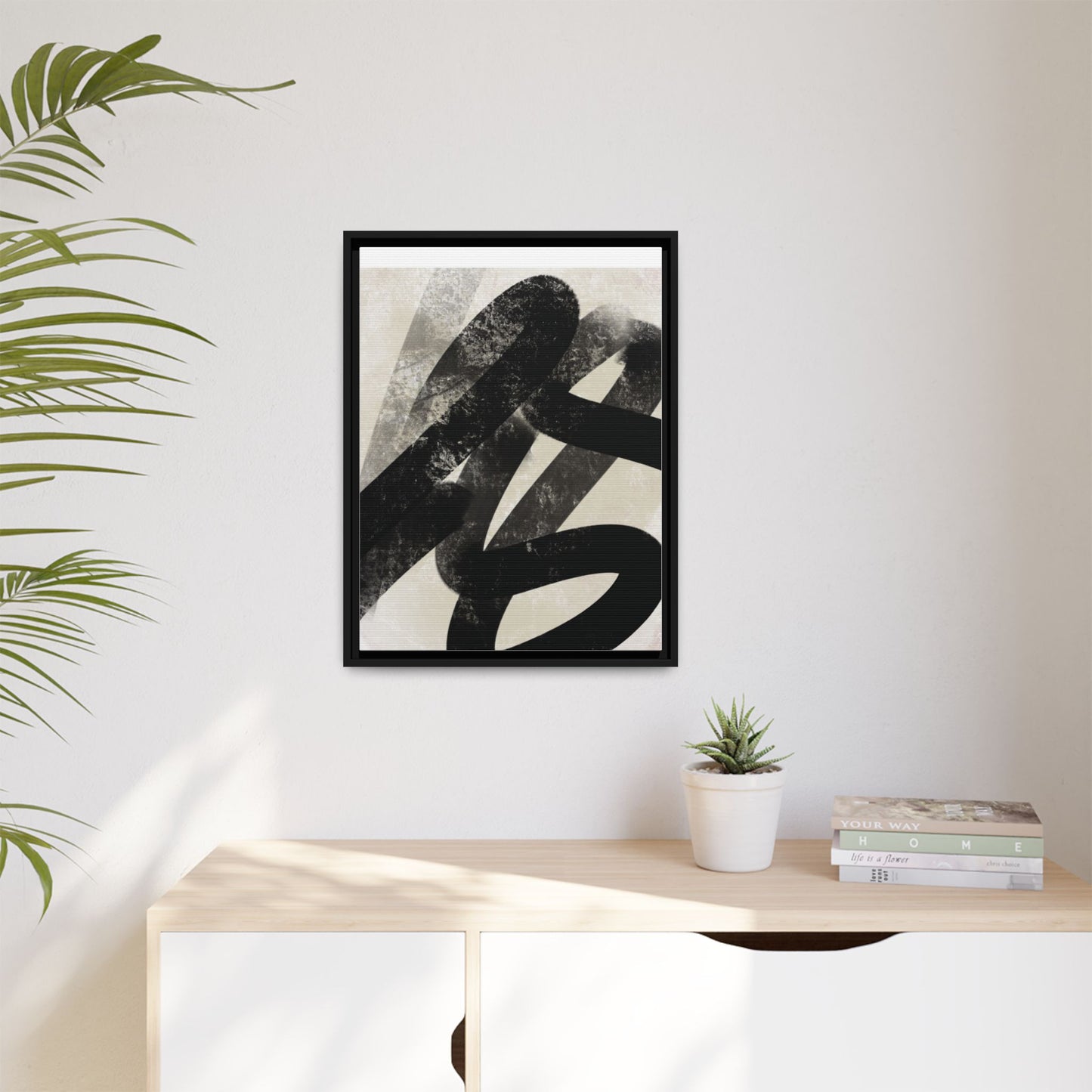 Modern Abstract Framed Canvas Art - Multi-Color Decorative Wall Decor