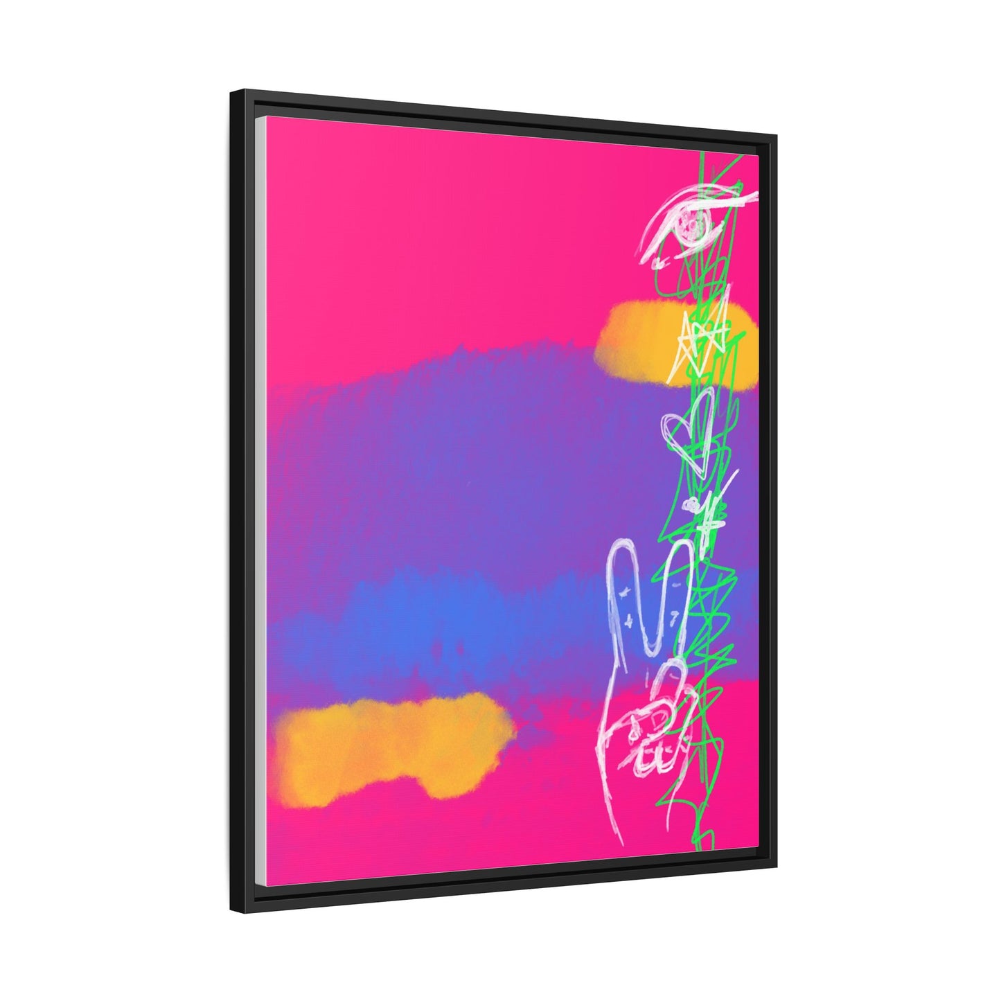 Colorful Peace Symbol Framed Canvas Art