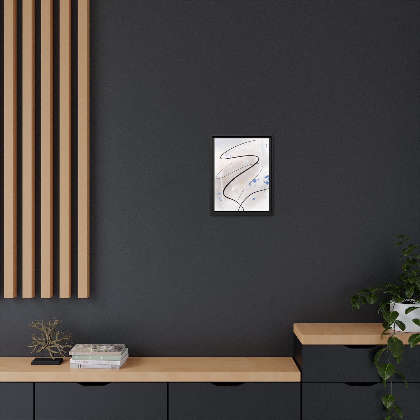 Framed Abstract Canvas Art - Modern Multi-Color Wall Decor