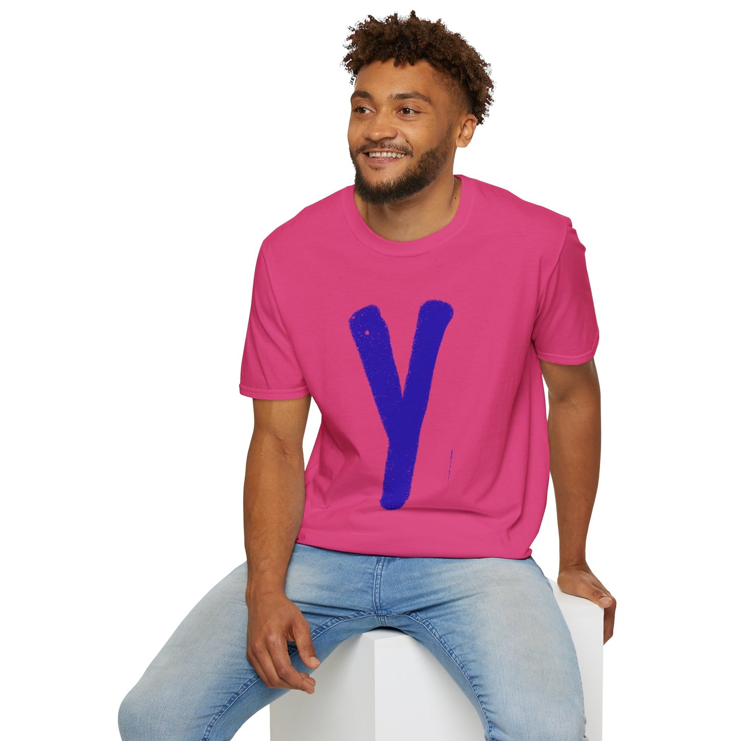 Unisex Softstyle T-Shirt - Blue 'Y' & 'NOT?'