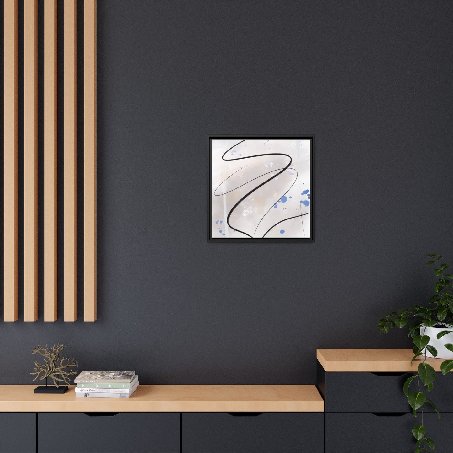 Framed Abstract Canvas Art - Modern Multi-Color Wall Decor