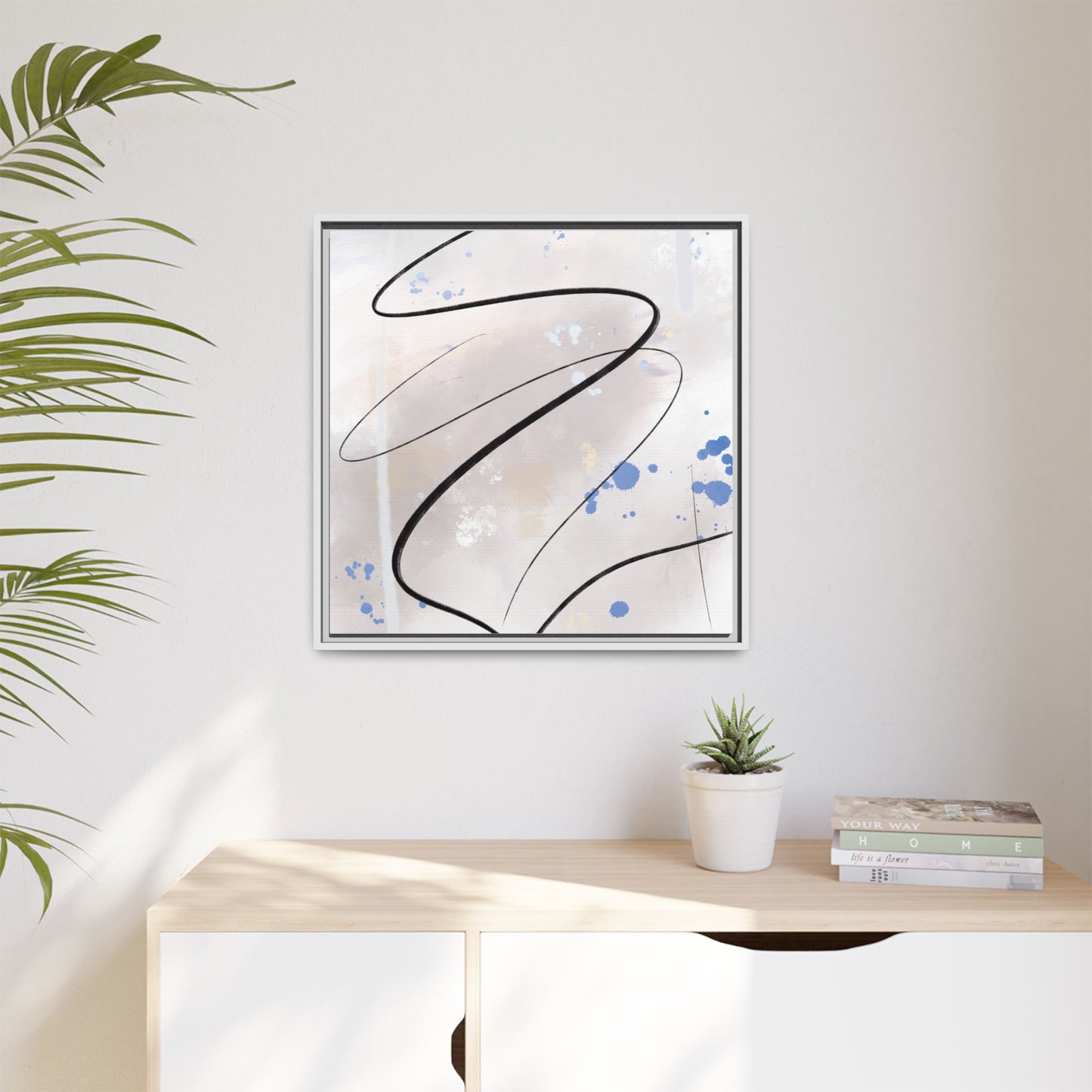 Framed Abstract Canvas Art - Modern Multi-Color Wall Decor