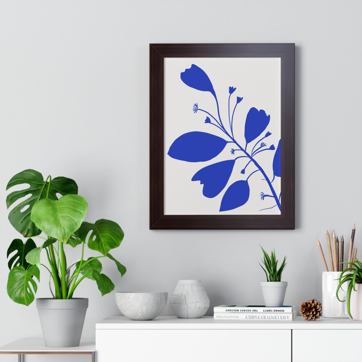 Blue Botanical Framed Poster