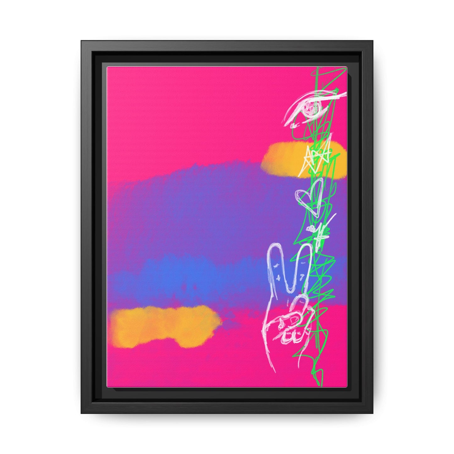 Colorful Peace Symbol Framed Canvas Art