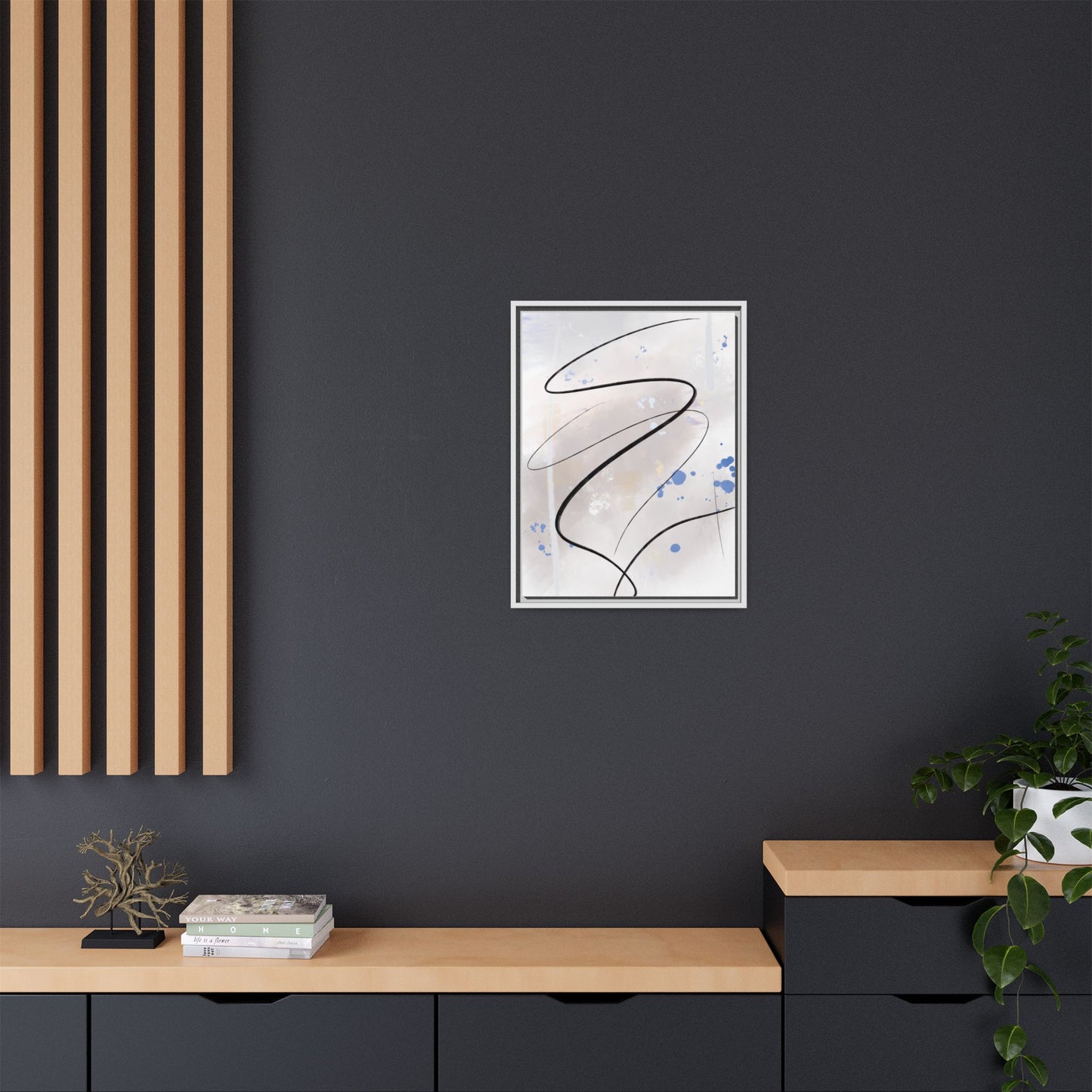 Framed Abstract Canvas Art - Modern Multi-Color Wall Decor