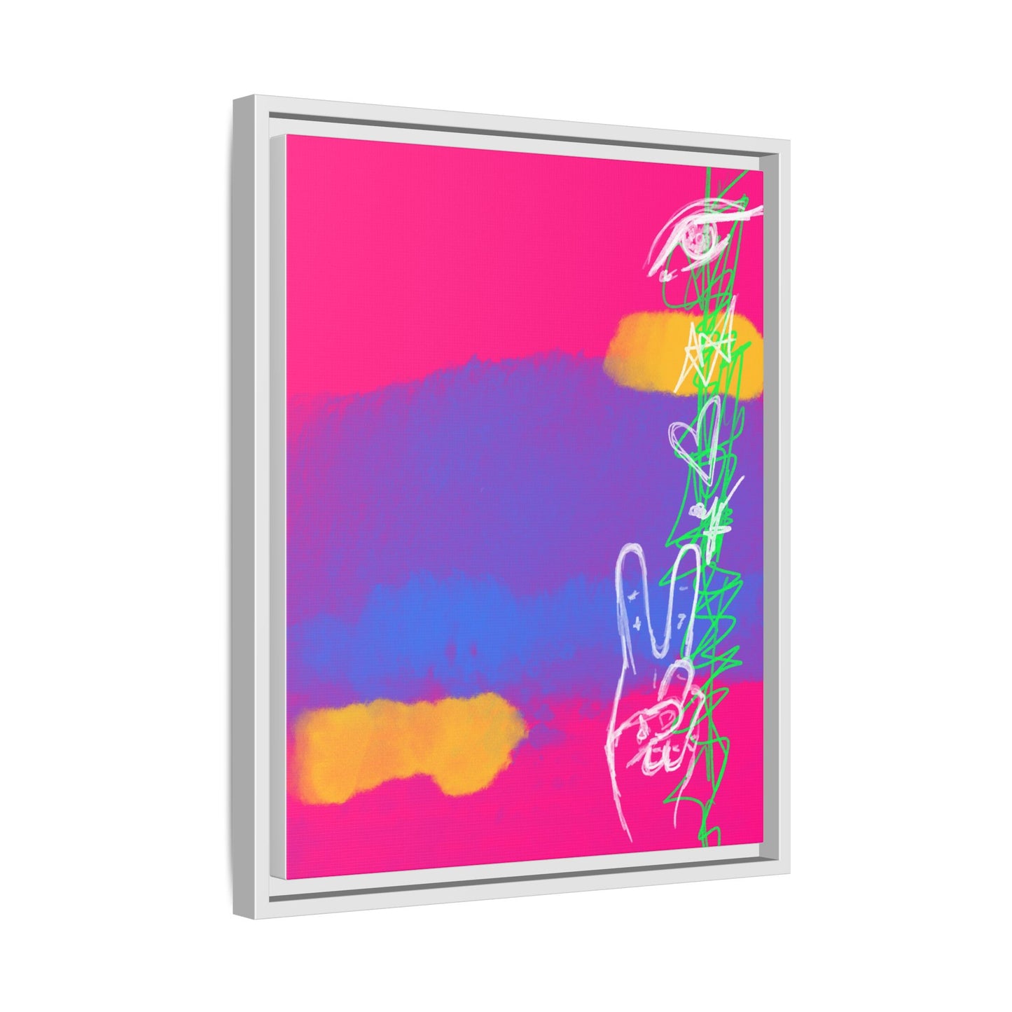 Colorful Peace Symbol Framed Canvas Art