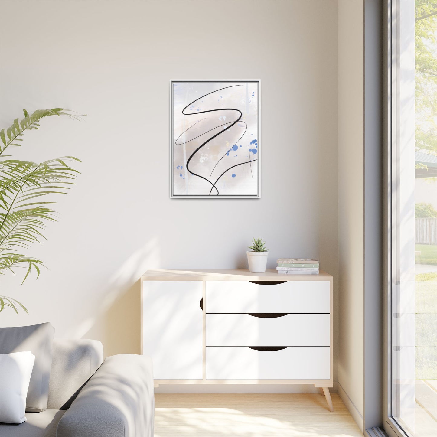 Framed Abstract Canvas Art - Modern Multi-Color Wall Decor