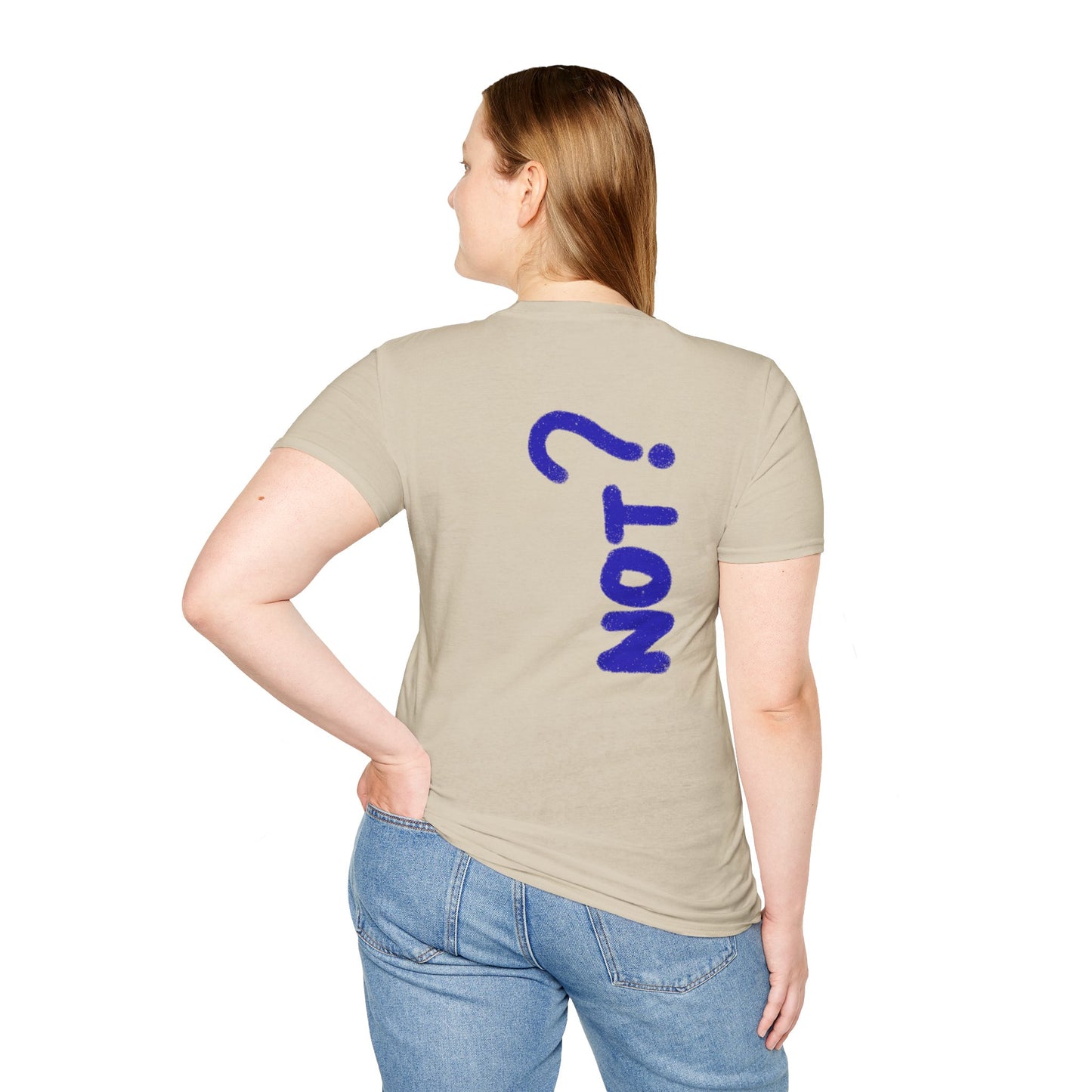 Unisex Softstyle T-Shirt - Blue 'Y' & 'NOT?'