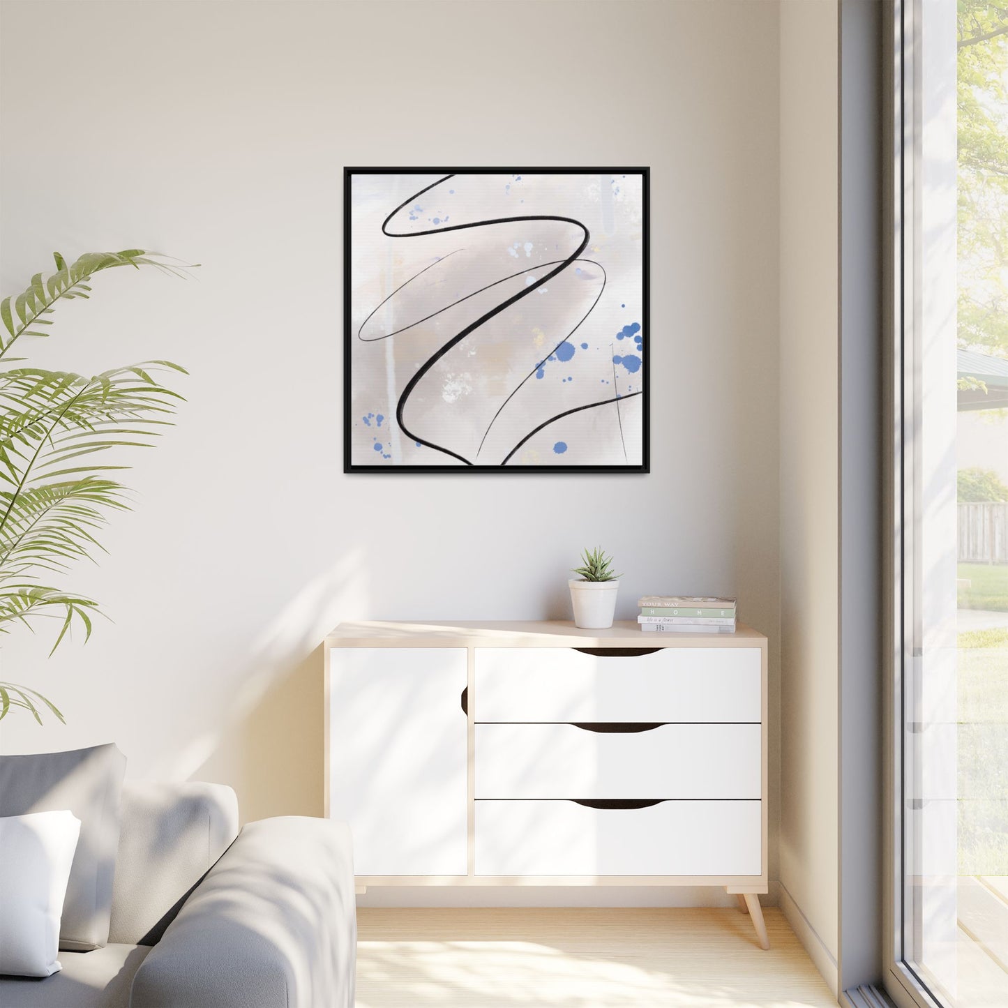 Framed Abstract Canvas Art - Modern Multi-Color Wall Decor