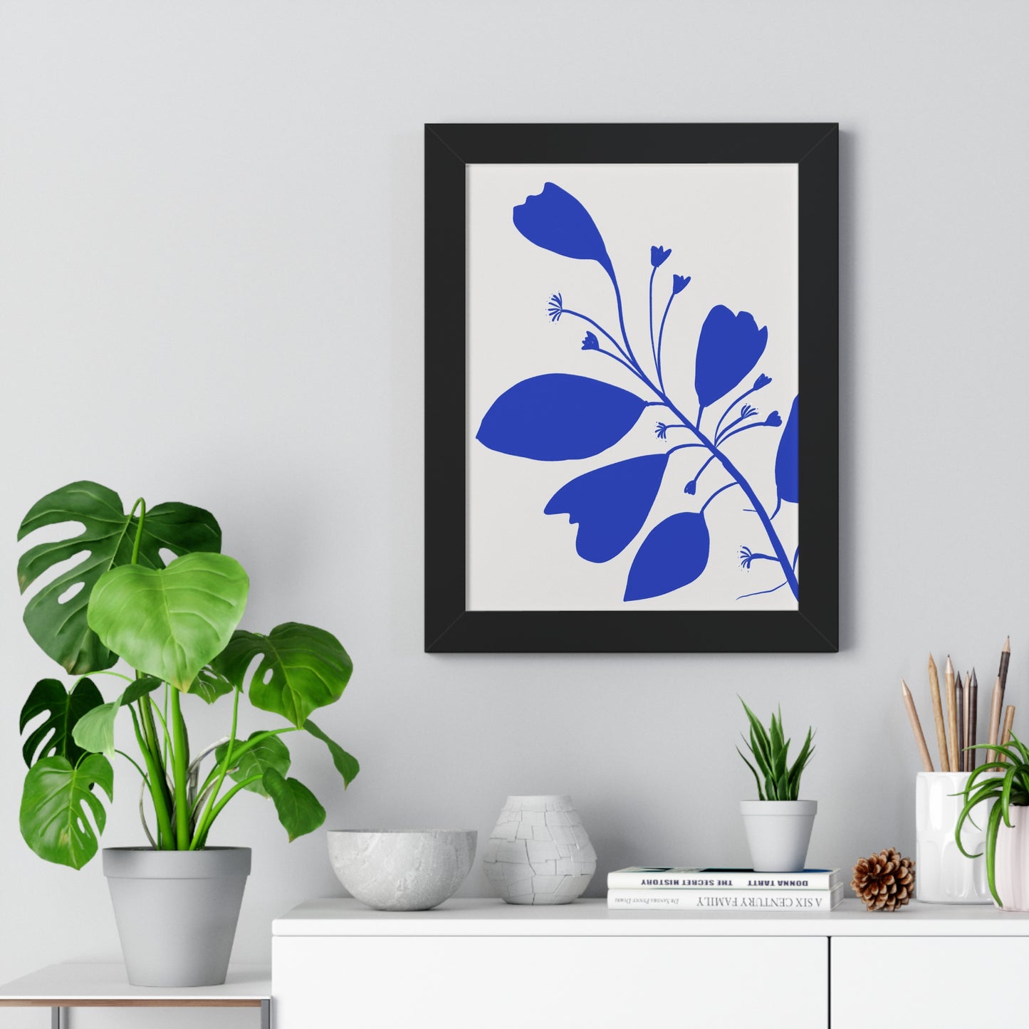 Blue Botanical Framed Poster