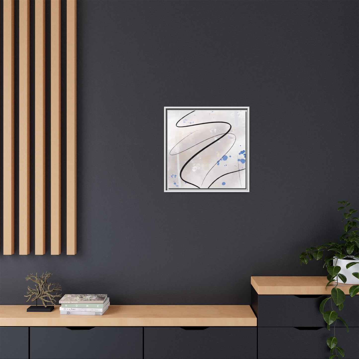 Framed Abstract Canvas Art - Modern Multi-Color Wall Decor