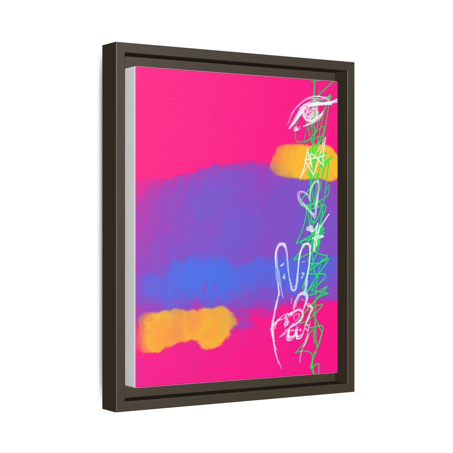 Colorful Peace Symbol Framed Canvas Art