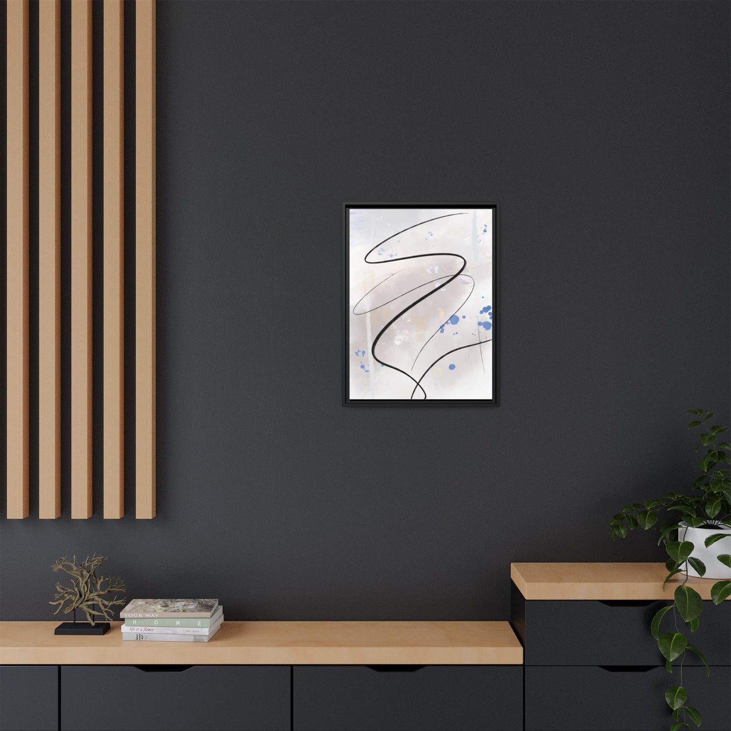 Framed Abstract Canvas Art - Modern Multi-Color Wall Decor