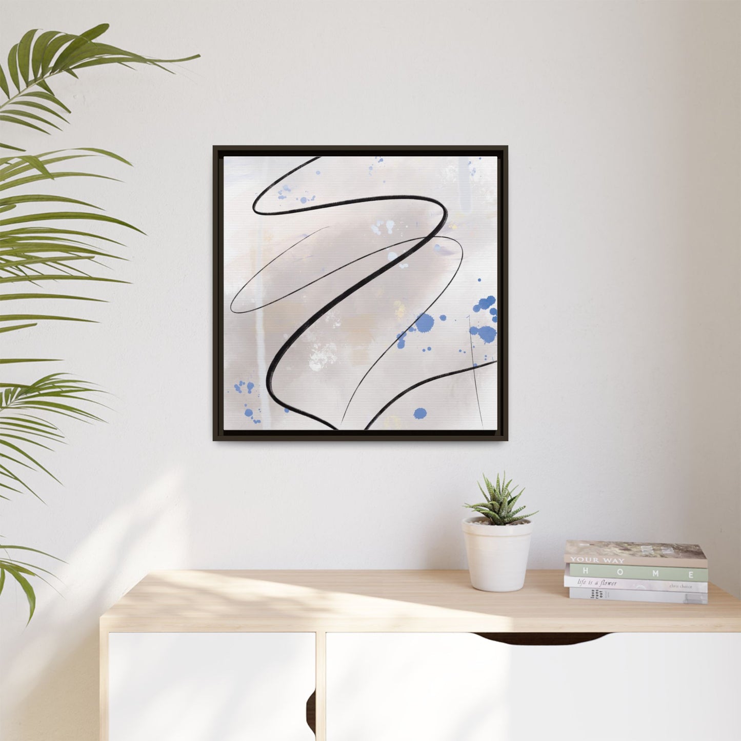 Framed Abstract Canvas Art - Modern Multi-Color Wall Decor