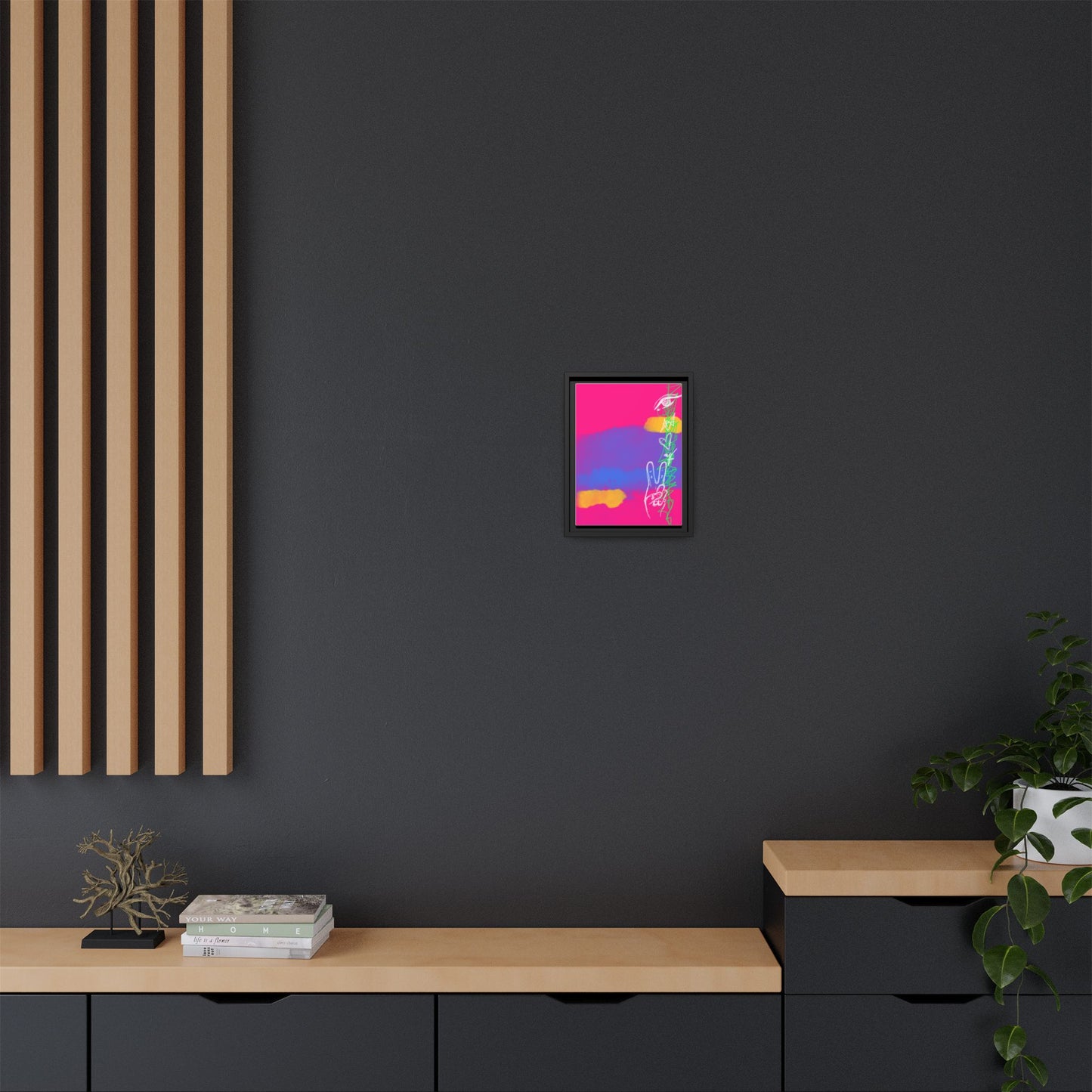 Colorful Peace Symbol Framed Canvas Art