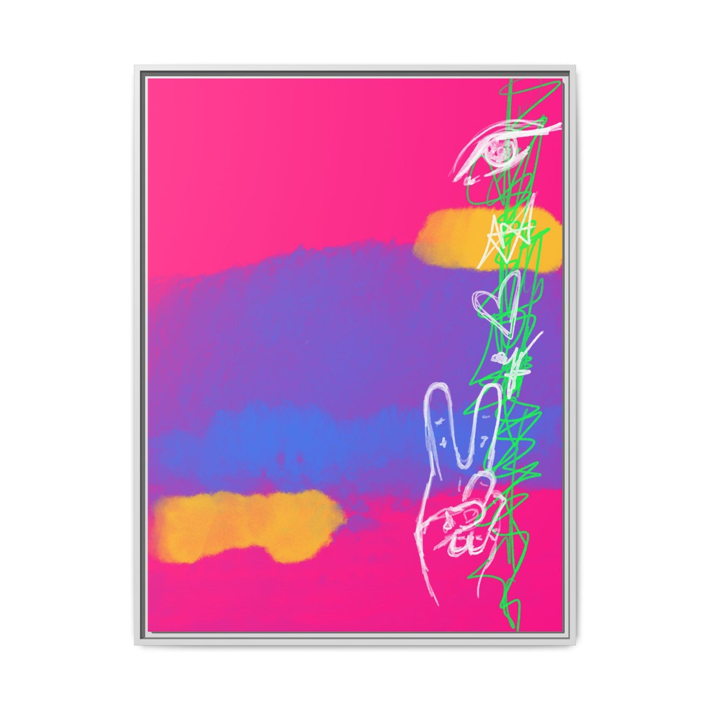 Colorful Peace Symbol Framed Canvas Art