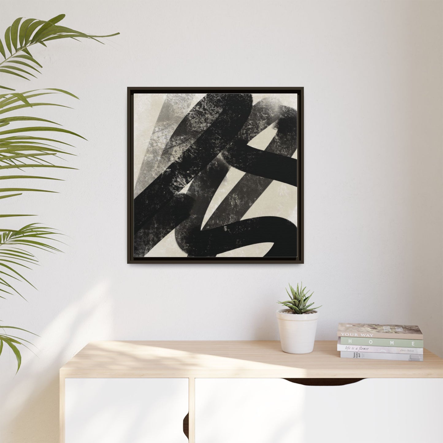 Modern Abstract Framed Canvas Art - Multi-Color Decorative Wall Decor