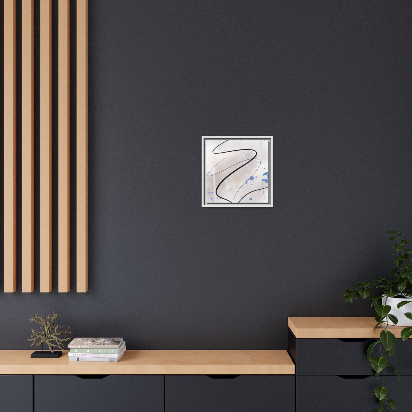 Framed Abstract Canvas Art - Modern Multi-Color Wall Decor