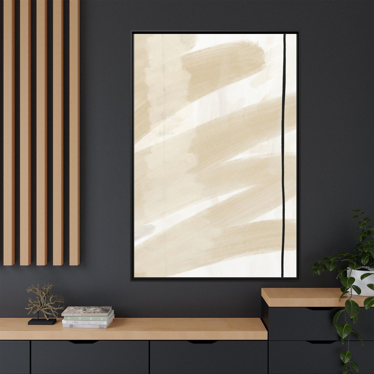 Modern Abstract Framed Canvas Art - Multi-color Wall Decor