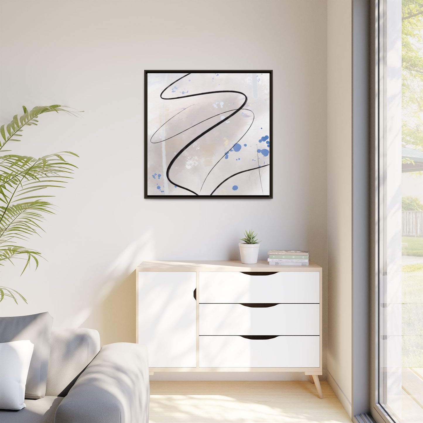 Framed Abstract Canvas Art - Modern Multi-Color Wall Decor