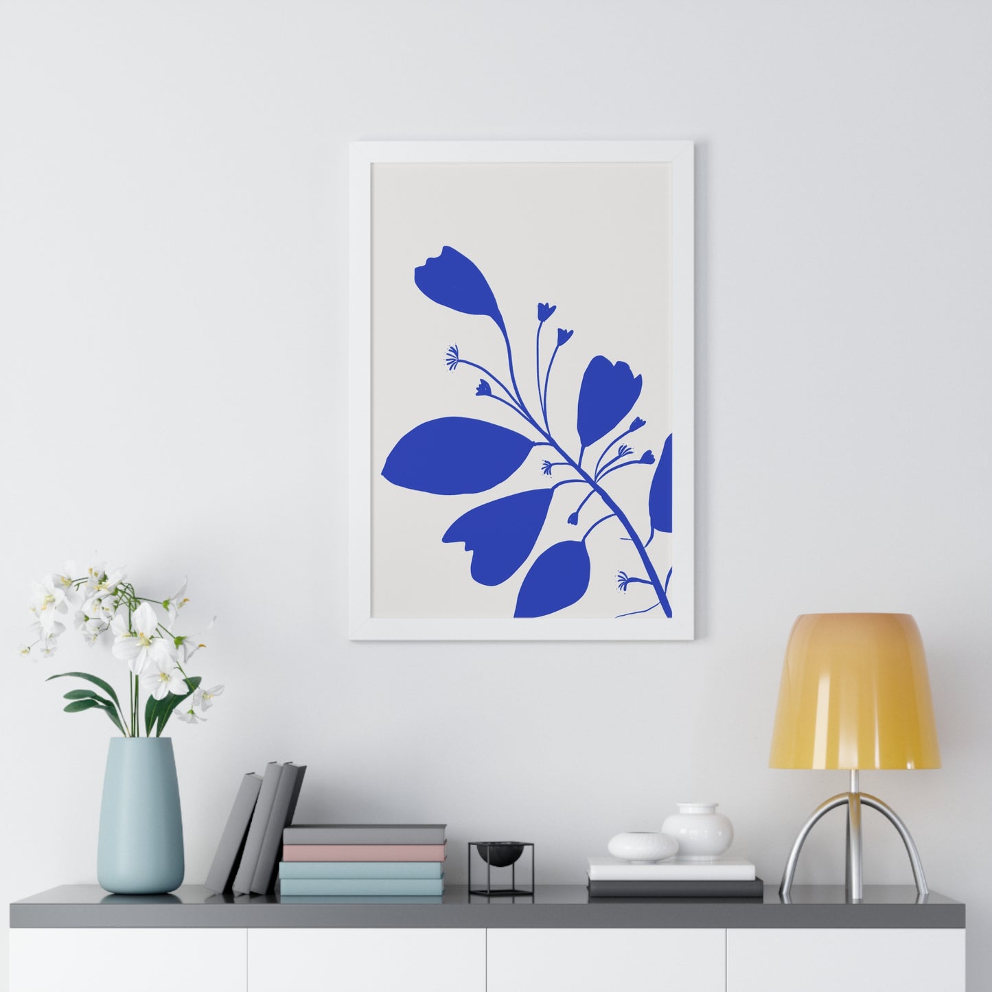 Blue Botanical Framed Poster
