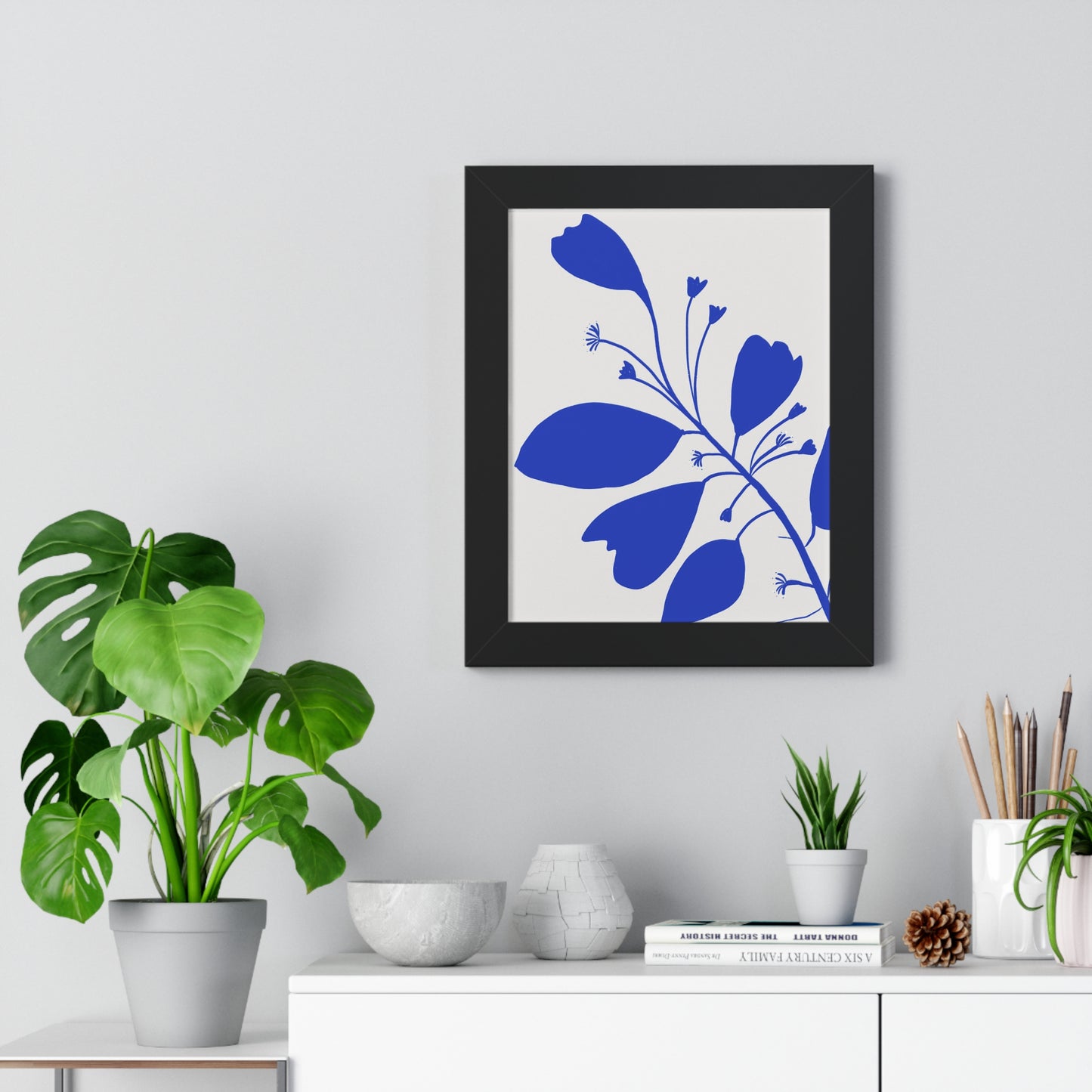 Blue Botanical Framed Poster