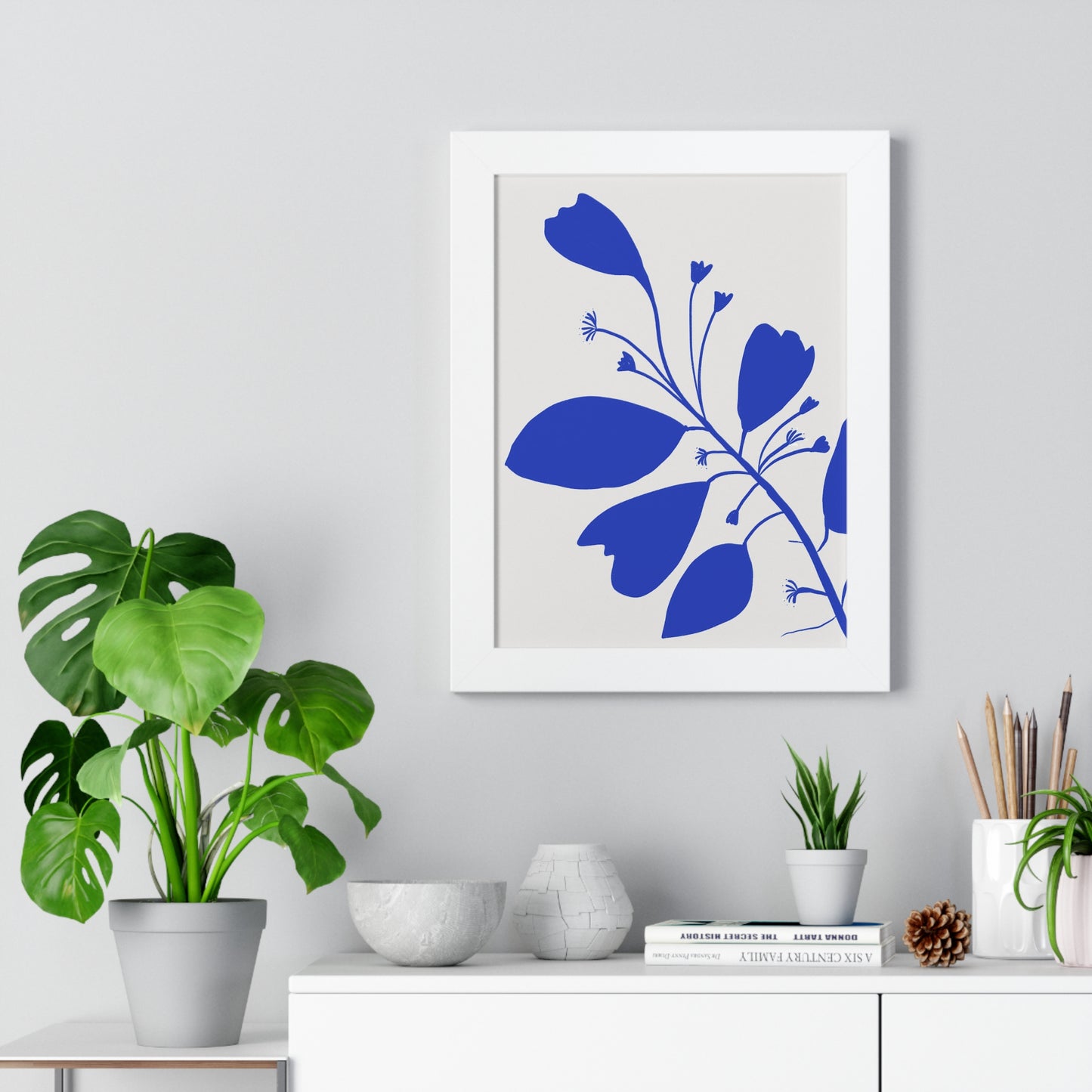 Blue Botanical Framed Poster