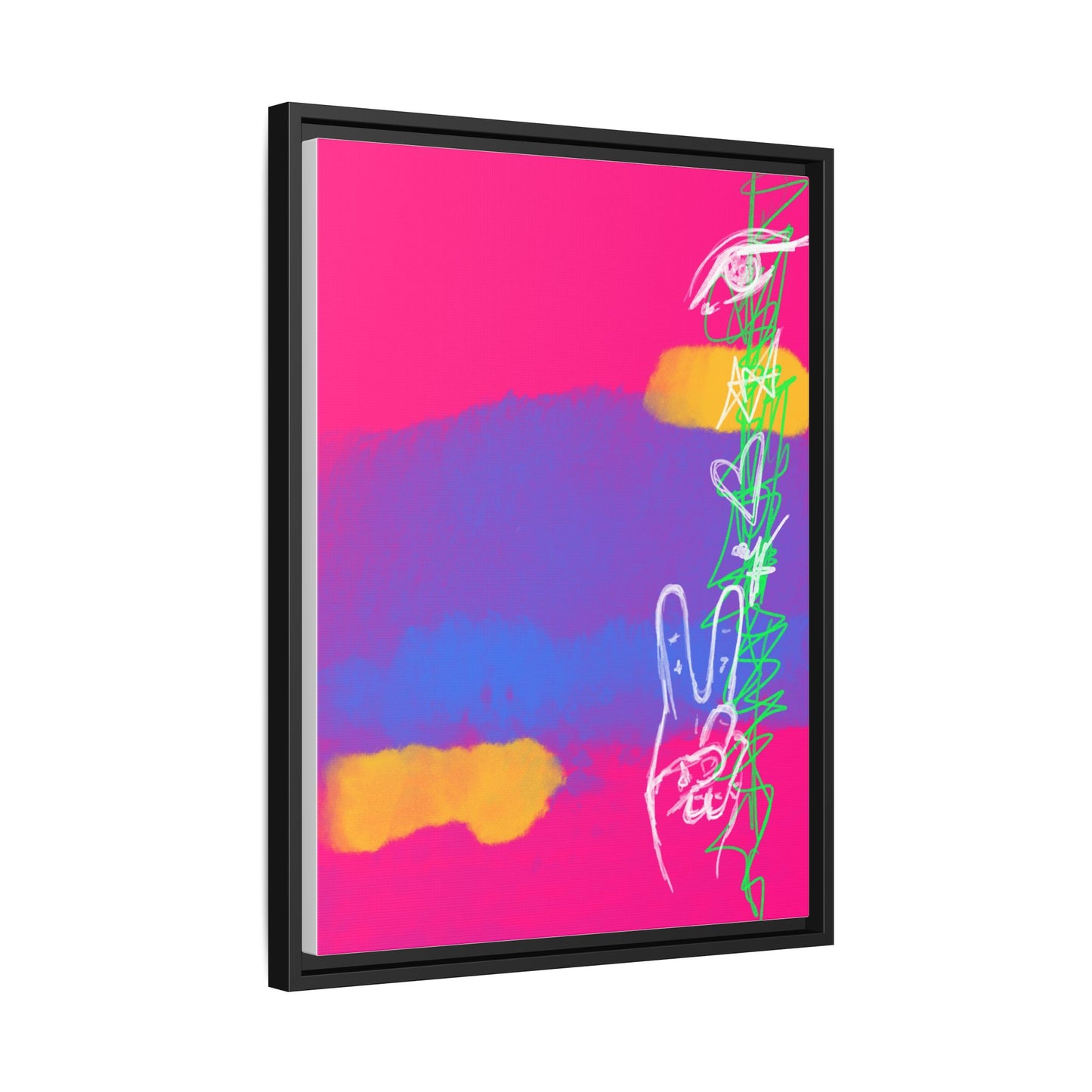 Colorful Peace Symbol Framed Canvas Art