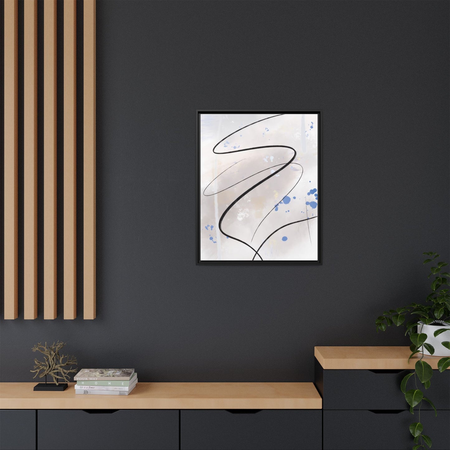 Framed Abstract Canvas Art - Modern Multi-Color Wall Decor