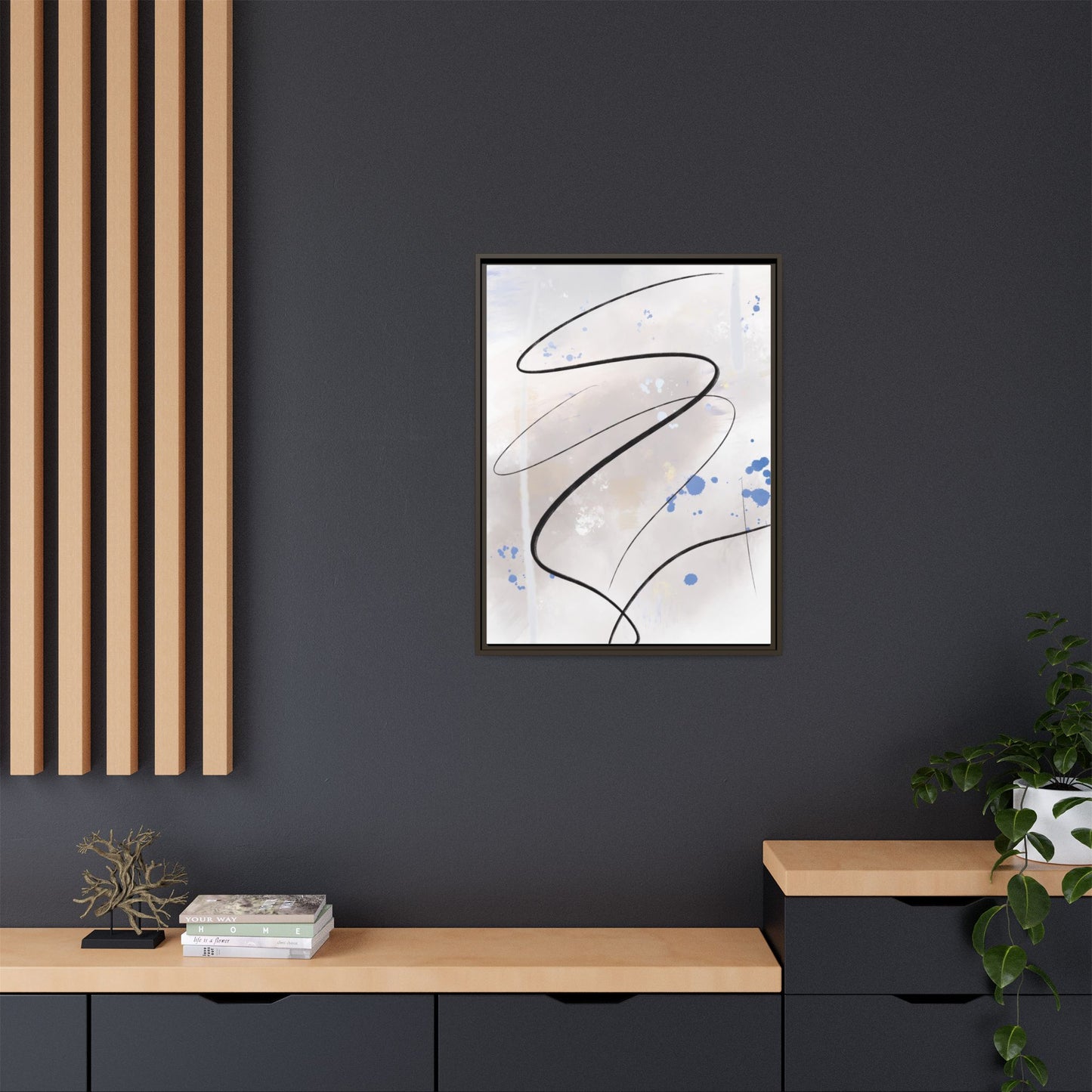 Framed Abstract Canvas Art - Modern Multi-Color Wall Decor