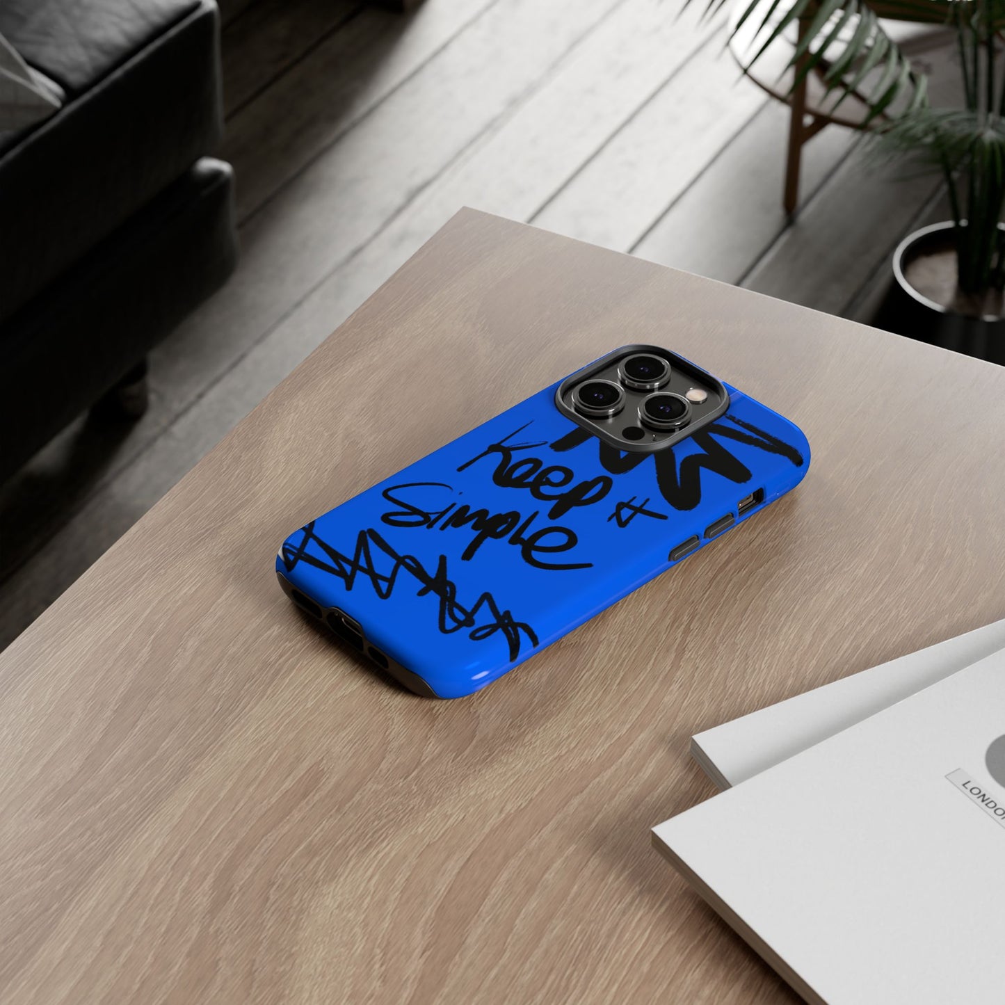 Stylish Phone Case - Keep It Simple Blue Design