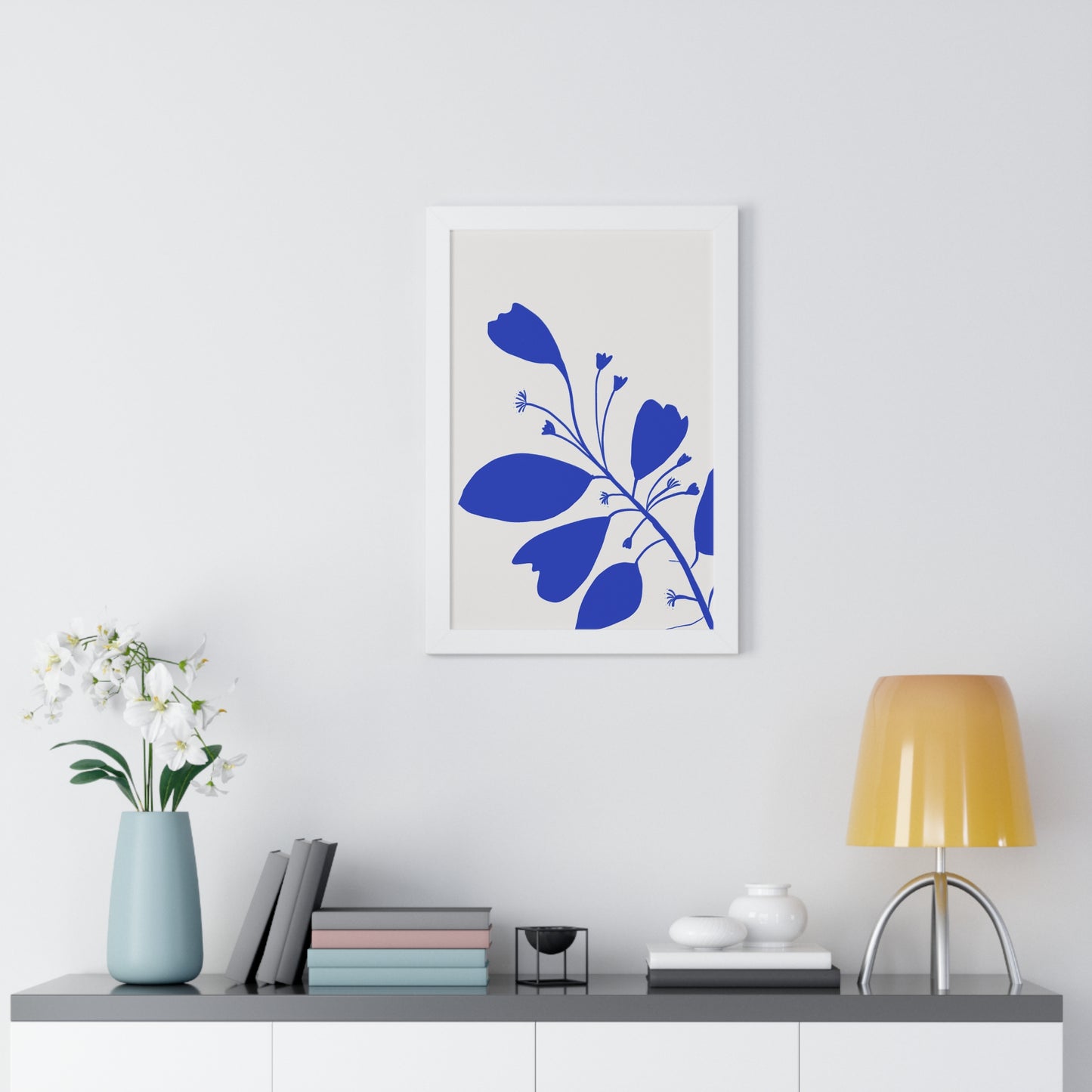 Blue Botanical Framed Poster