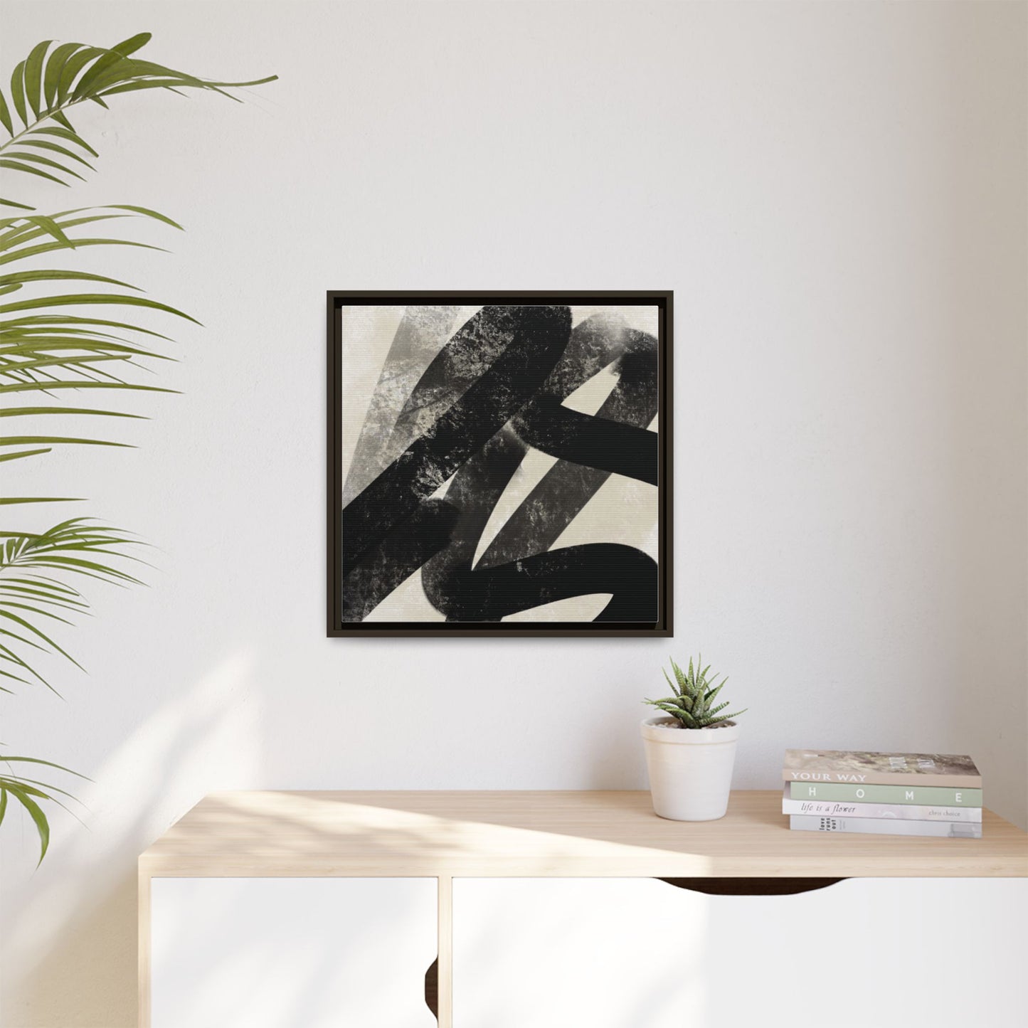 Modern Abstract Framed Canvas Art - Multi-Color Decorative Wall Decor