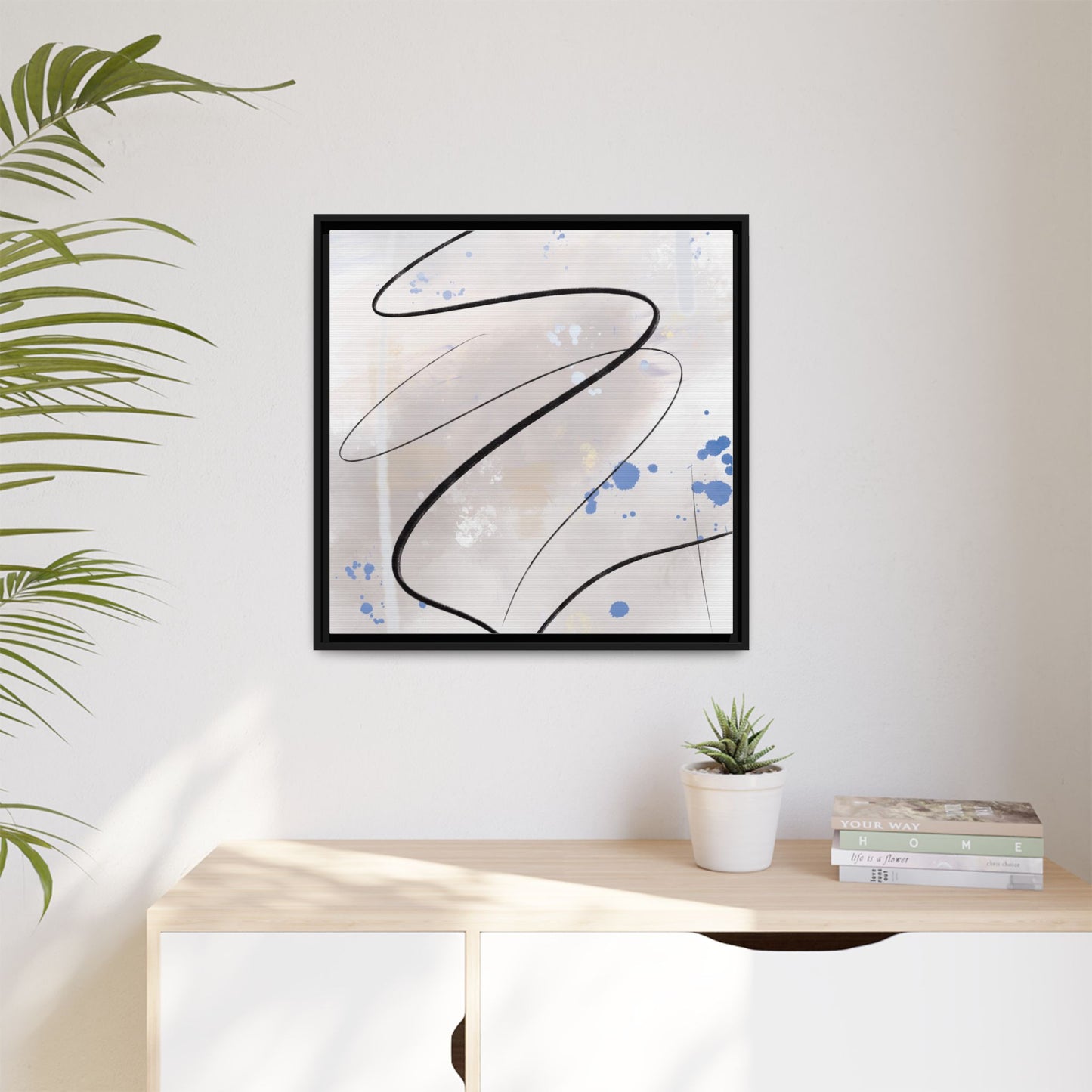 Framed Abstract Canvas Art - Modern Multi-Color Wall Decor