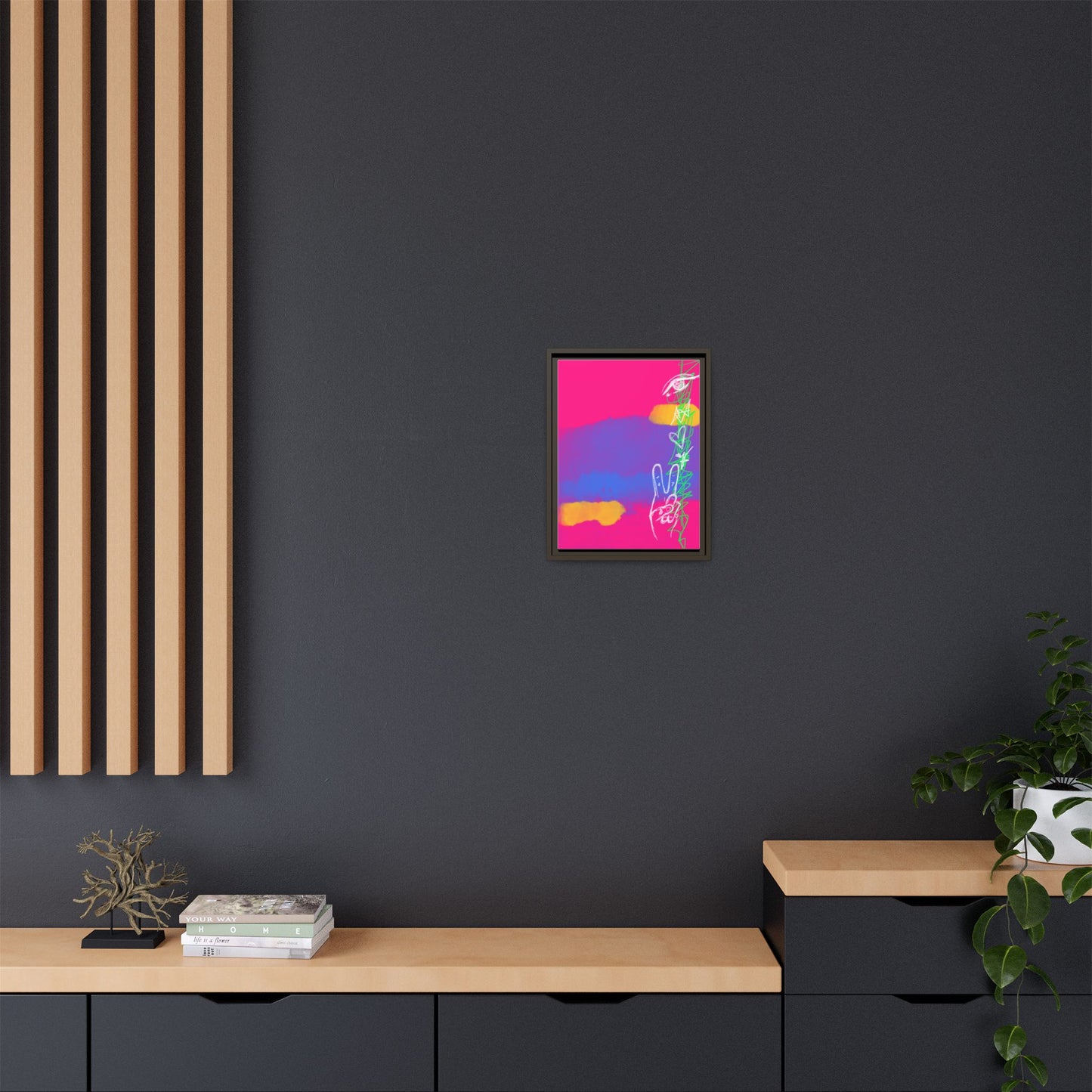 Colorful Peace Symbol Framed Canvas Art