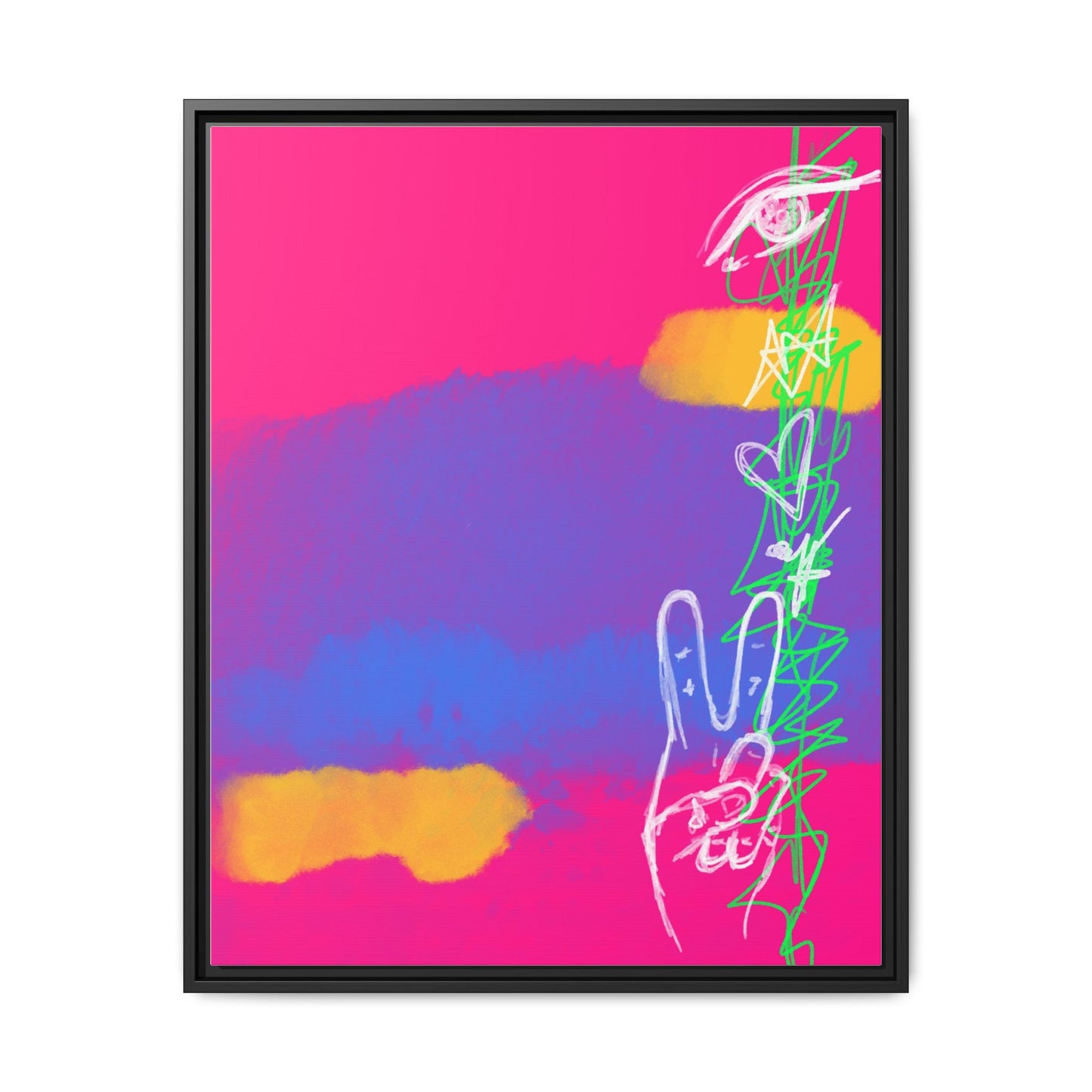 Colorful Peace Symbol Framed Canvas Art