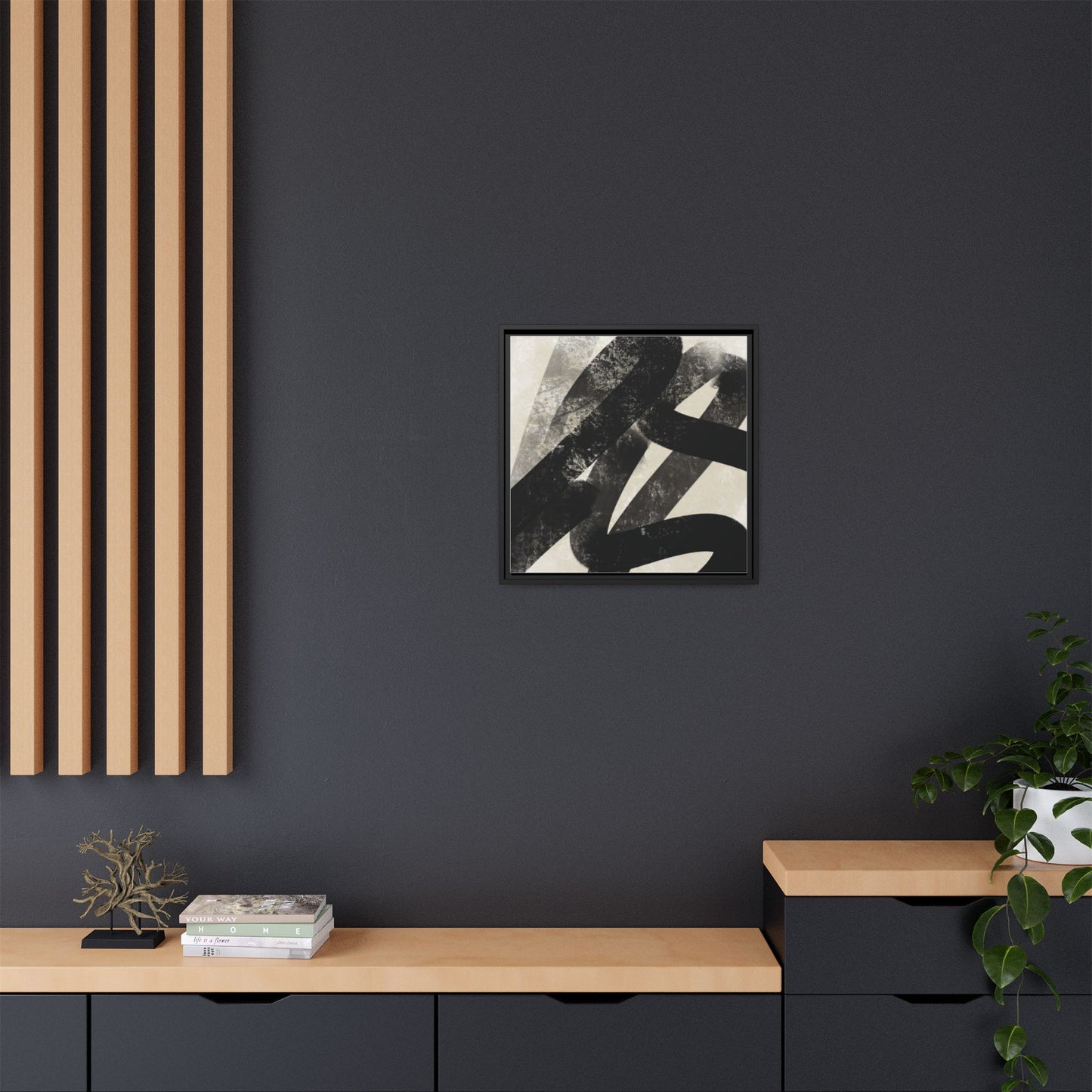 Modern Abstract Framed Canvas Art - Multi-Color Decorative Wall Decor