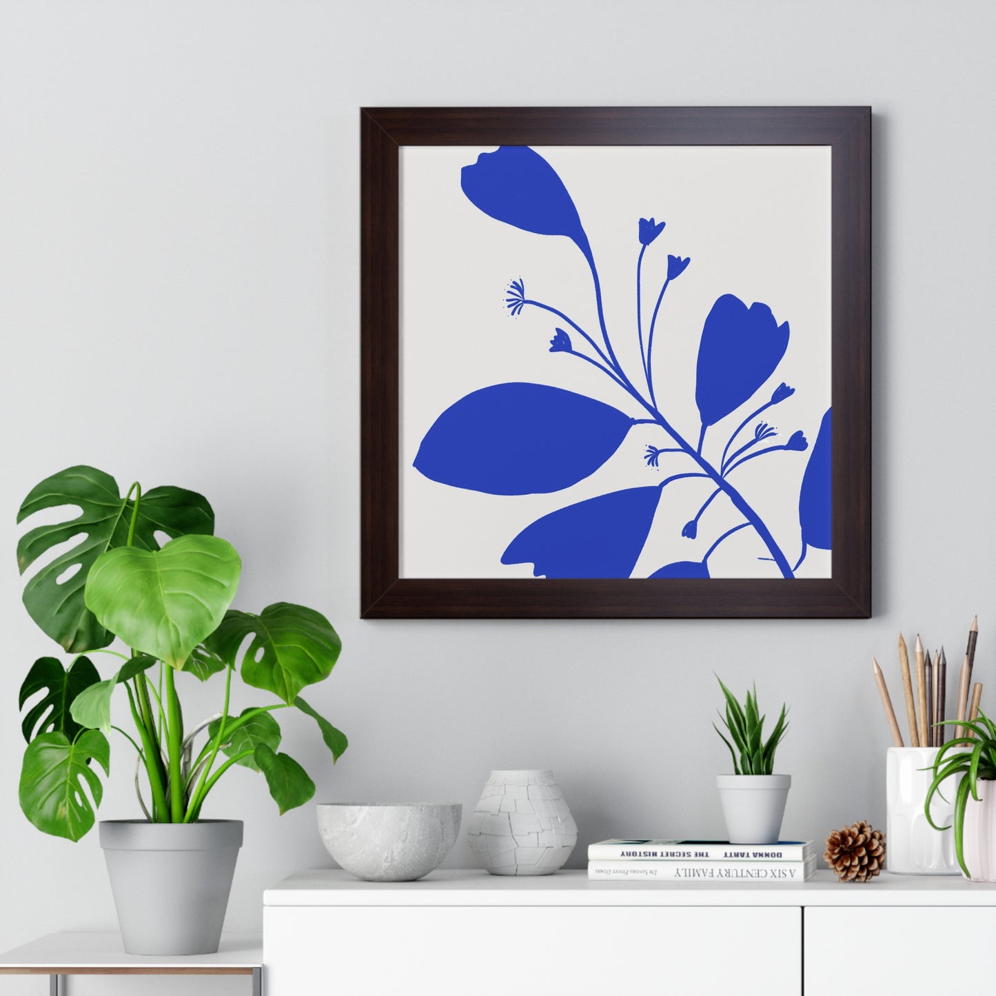 Blue Botanical Framed Poster