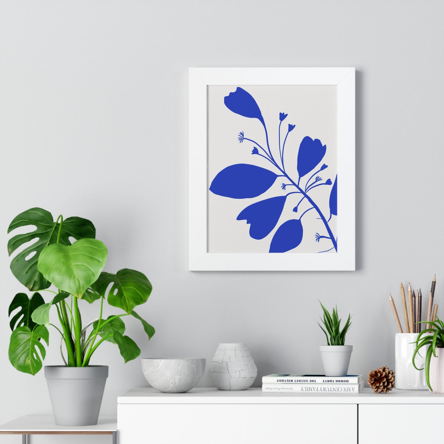 Blue Botanical Framed Poster