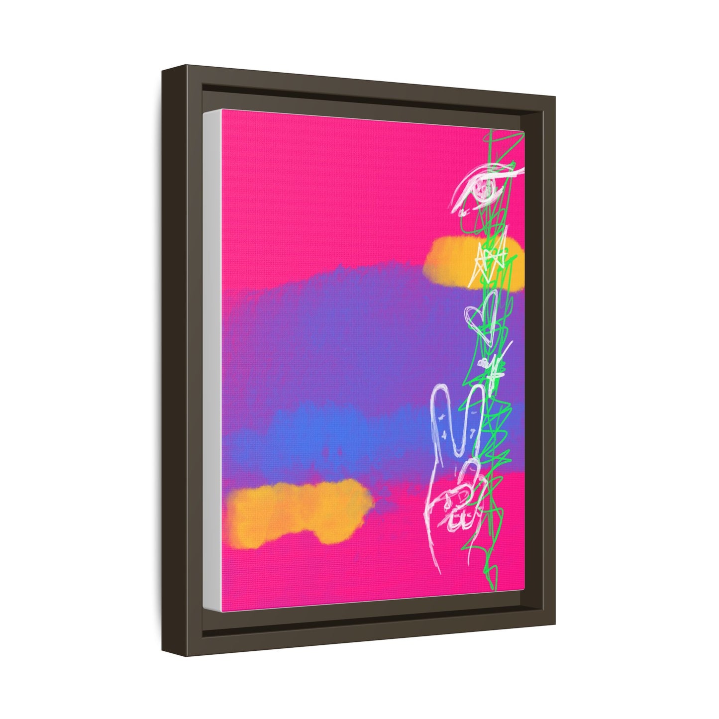 Colorful Peace Symbol Framed Canvas Art