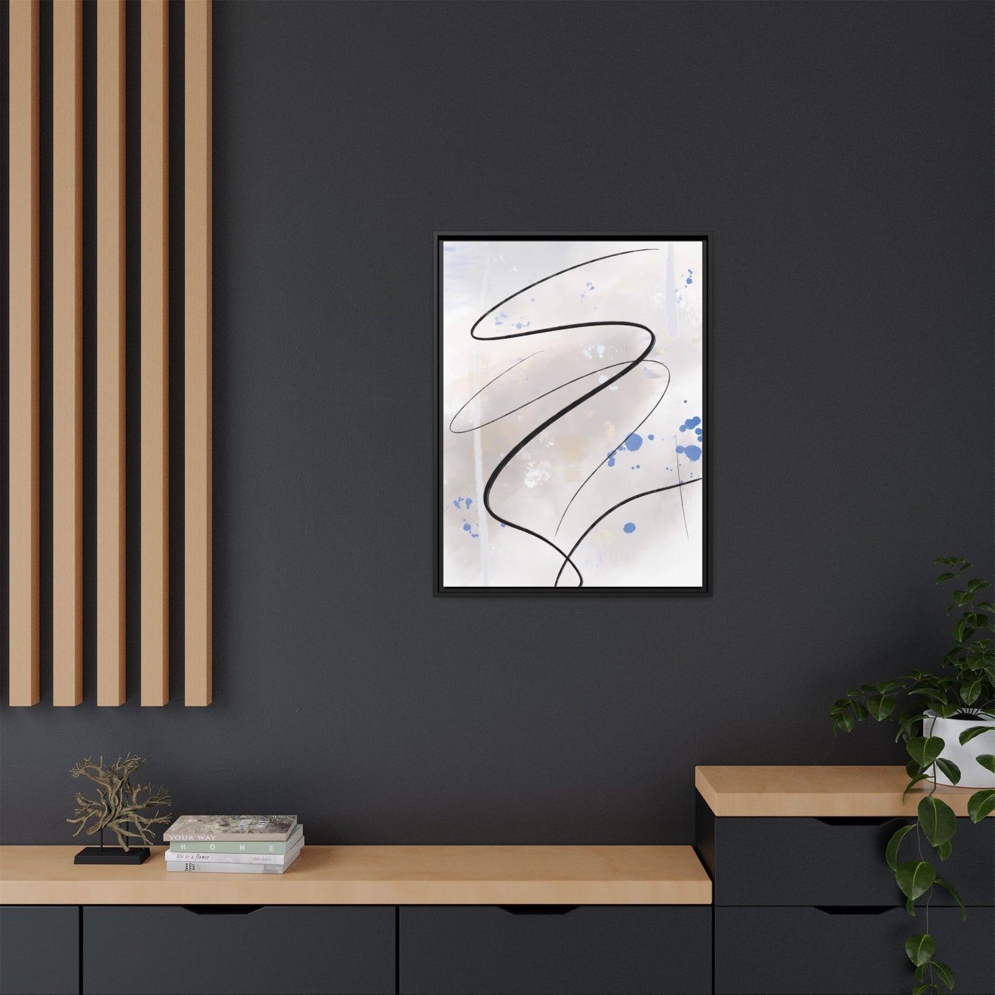 Framed Abstract Canvas Art - Modern Multi-Color Wall Decor