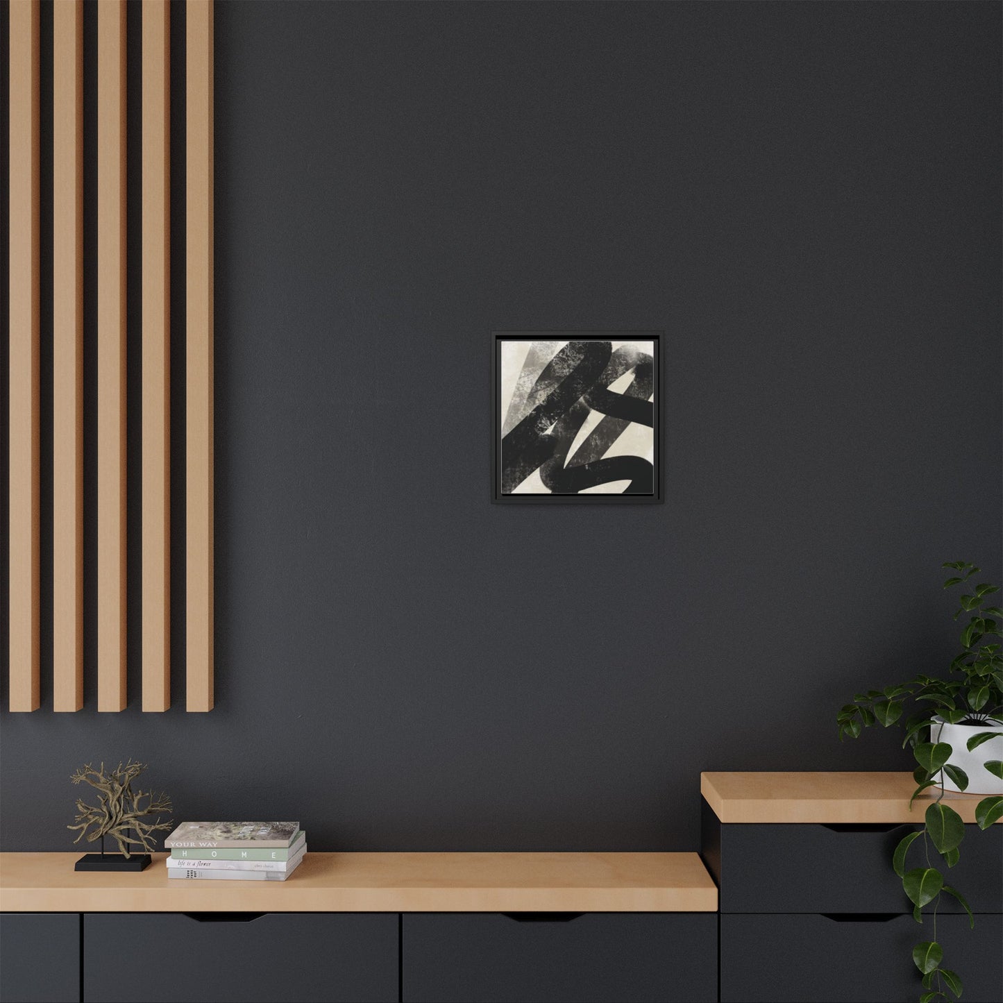Modern Abstract Framed Canvas Art - Multi-Color Decorative Wall Decor